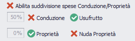 5. Suddivisione spese in percentuale